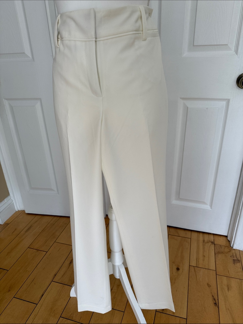 dressbarn Cream Straight-Leg Trousers